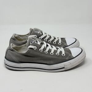Converse All Star Shoes Womens 8 Gray Canvas Low Top Retro Preppy Sneakers